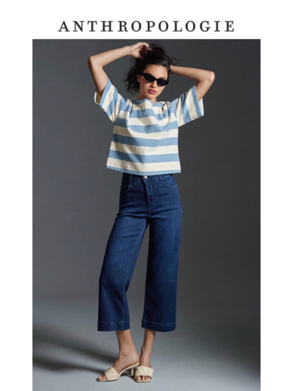 Anthropologie Pilcro The Skipper High-Rise Crop Wide-Leg Jeans